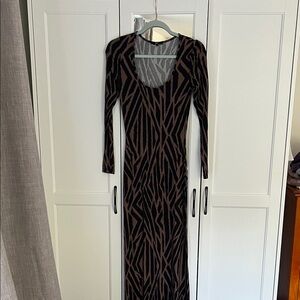 Tart Black and Brown Patterned Dress